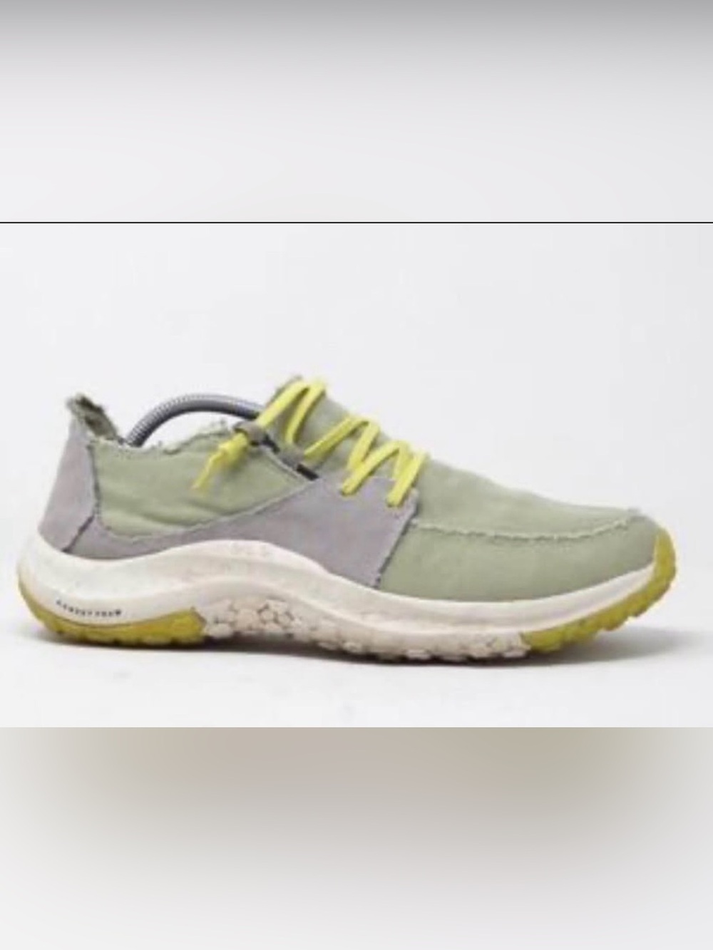 Women's Athletic Sneaker in Light Green with Yellow Accents